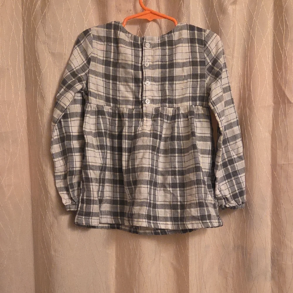 Carter's Black and White‎ Plaid Kids Blouse